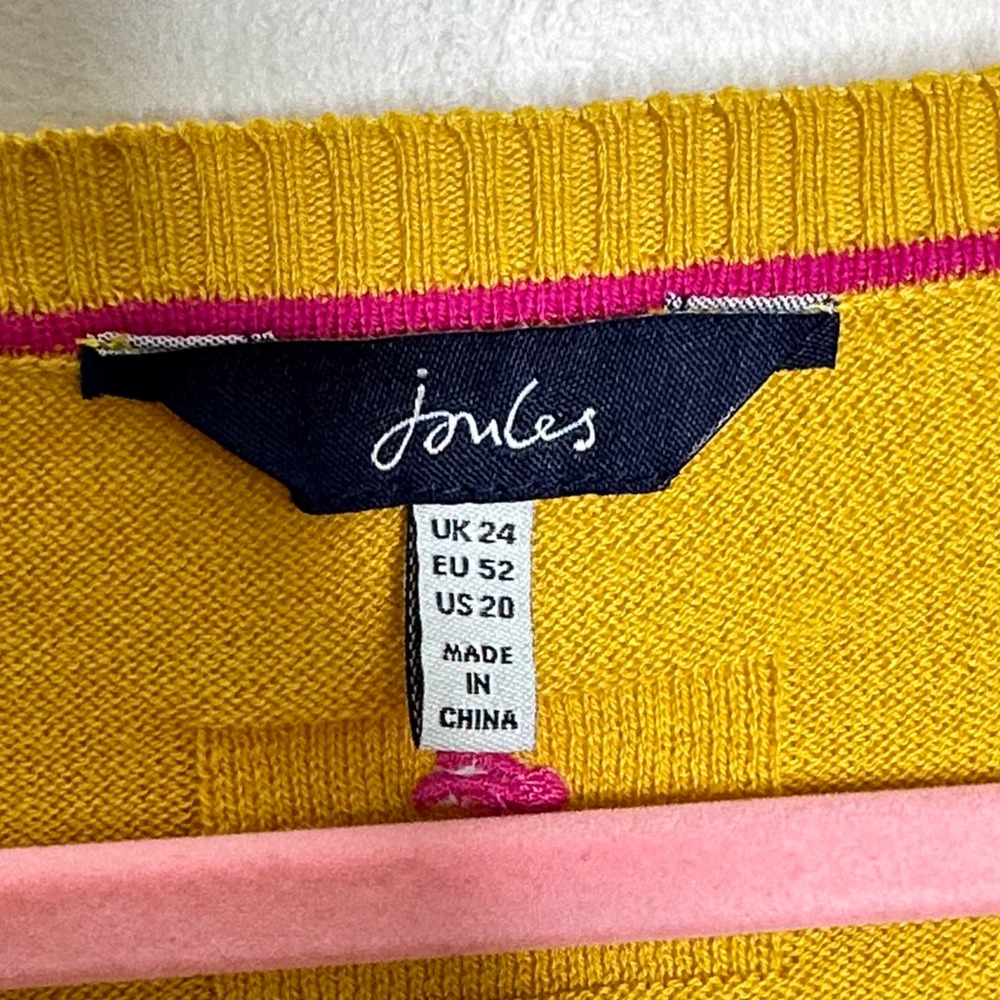 Joules Mustard Yellow Sweater with Dog Design - Picture 4 of 12